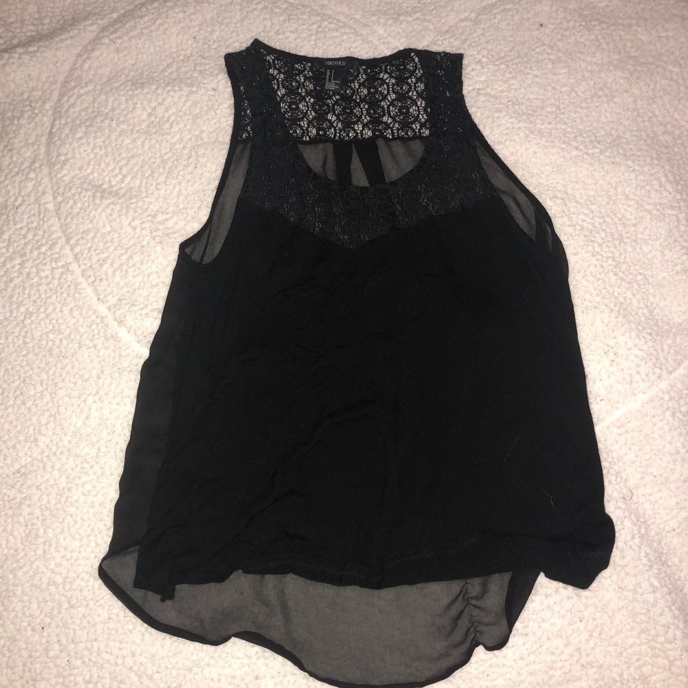 Super Cute Black Tank With Shear Back!!